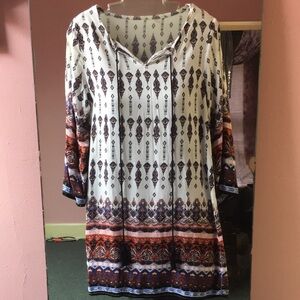 Boho Print Tunic Top